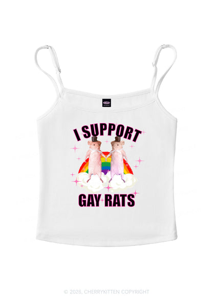 Support Gay Rats Pride Y2K Spaghetti Strap Cami Cherrykitten