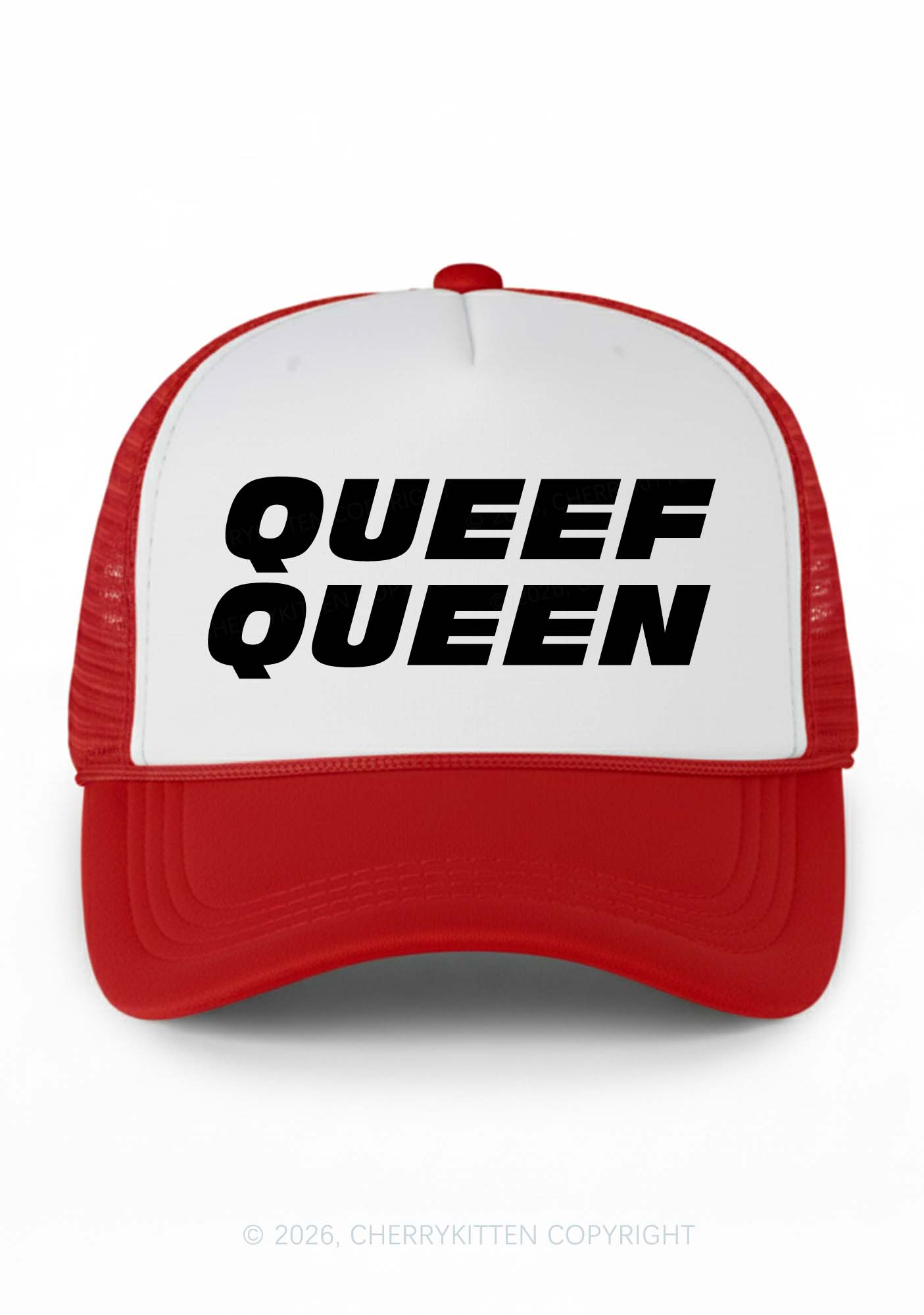 Queef Queen Y2K Colorblock Trucker Hat Cherrykitten