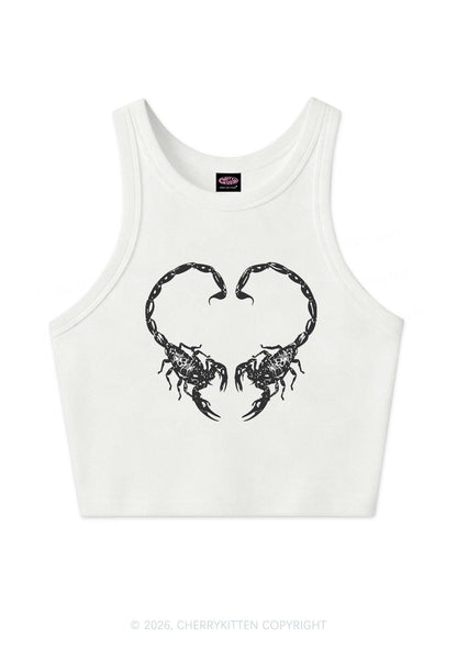 Skull Scorpion Heart Y2K Crop Tank Top Cherrykitten