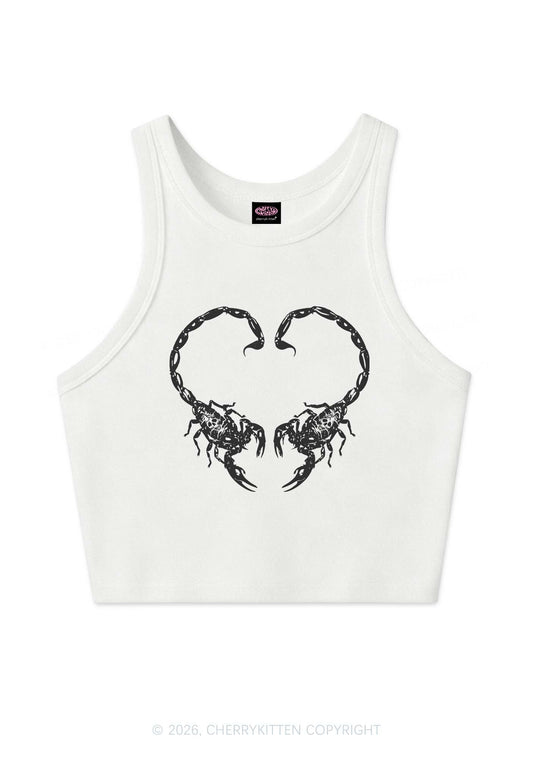 Skull Scorpion Heart Y2K Crop Tank Top Cherrykitten