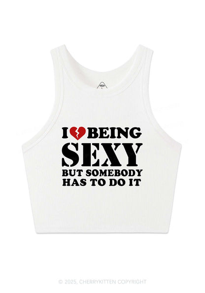 Being Sexy Tough Y2K Crop Tank Top Cherrykitten