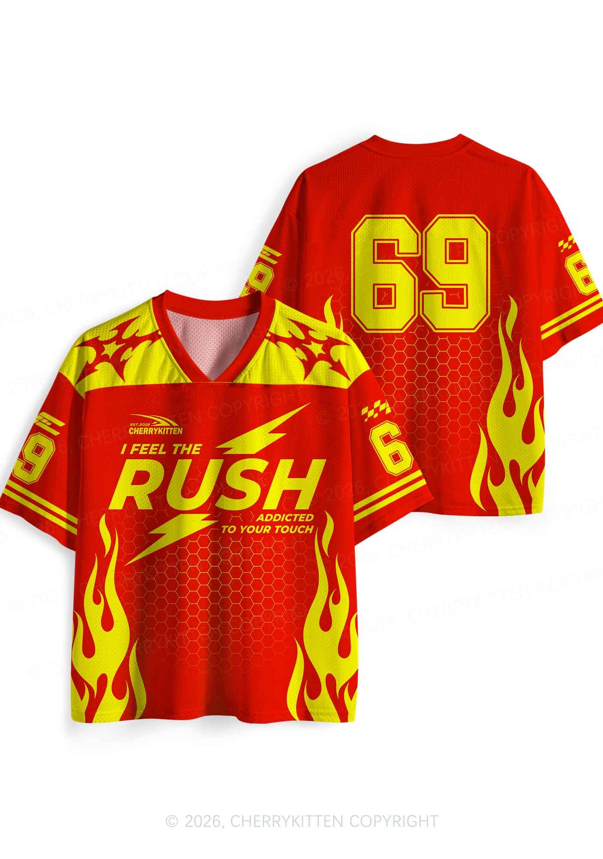 I Feel The Rush Y2K Sport Jersey Shirts Cherrykitten