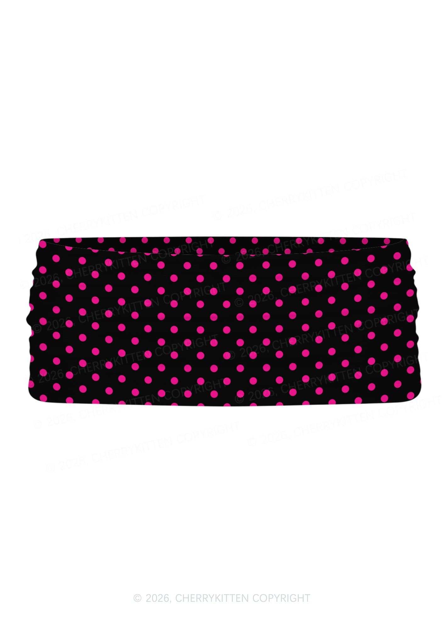 Pink Dots On Black Y2K Print Foldover Waistband Cherrykitten
