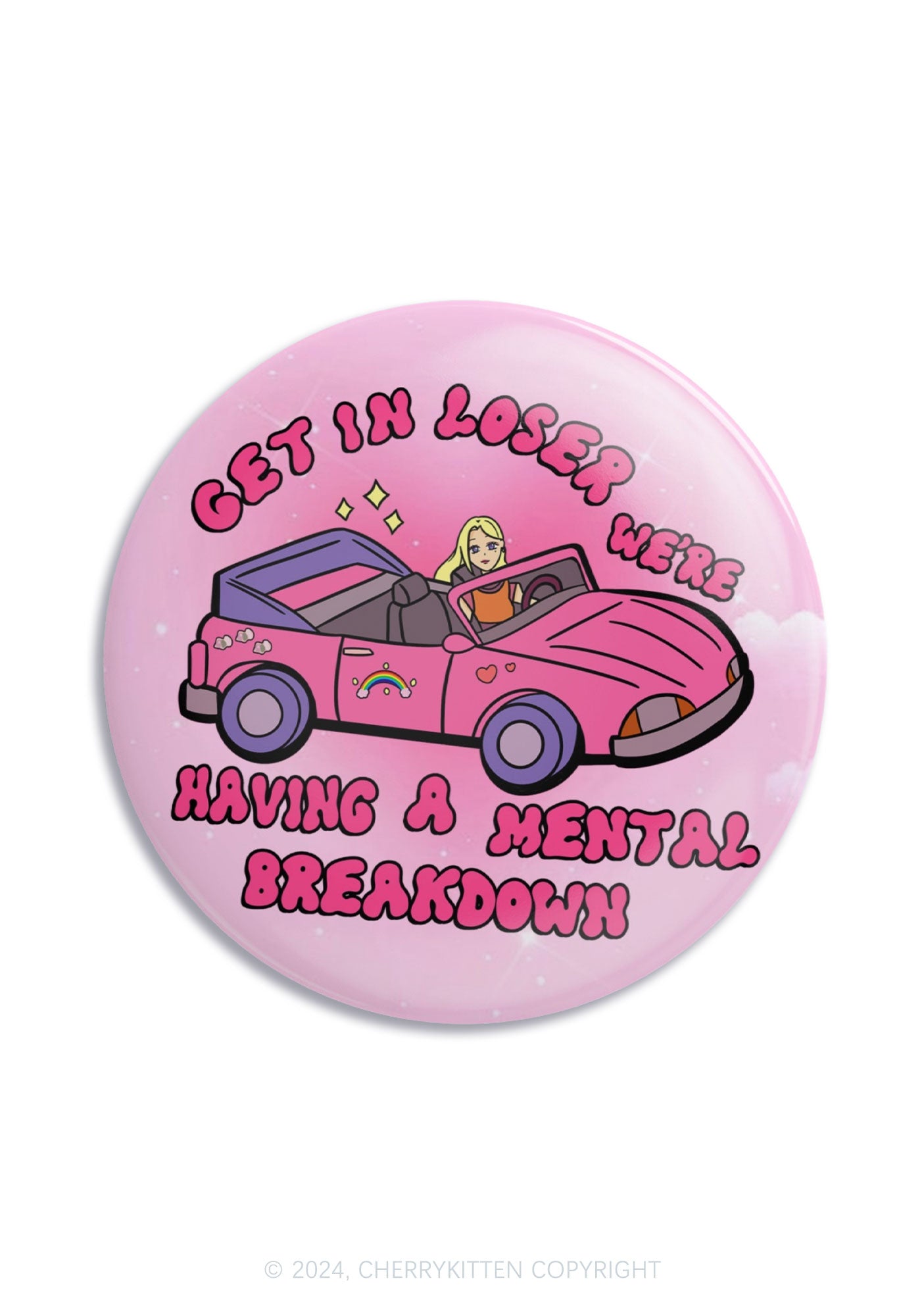 Get In Car 1Pc Y2K Pin Badge Cherrykitten