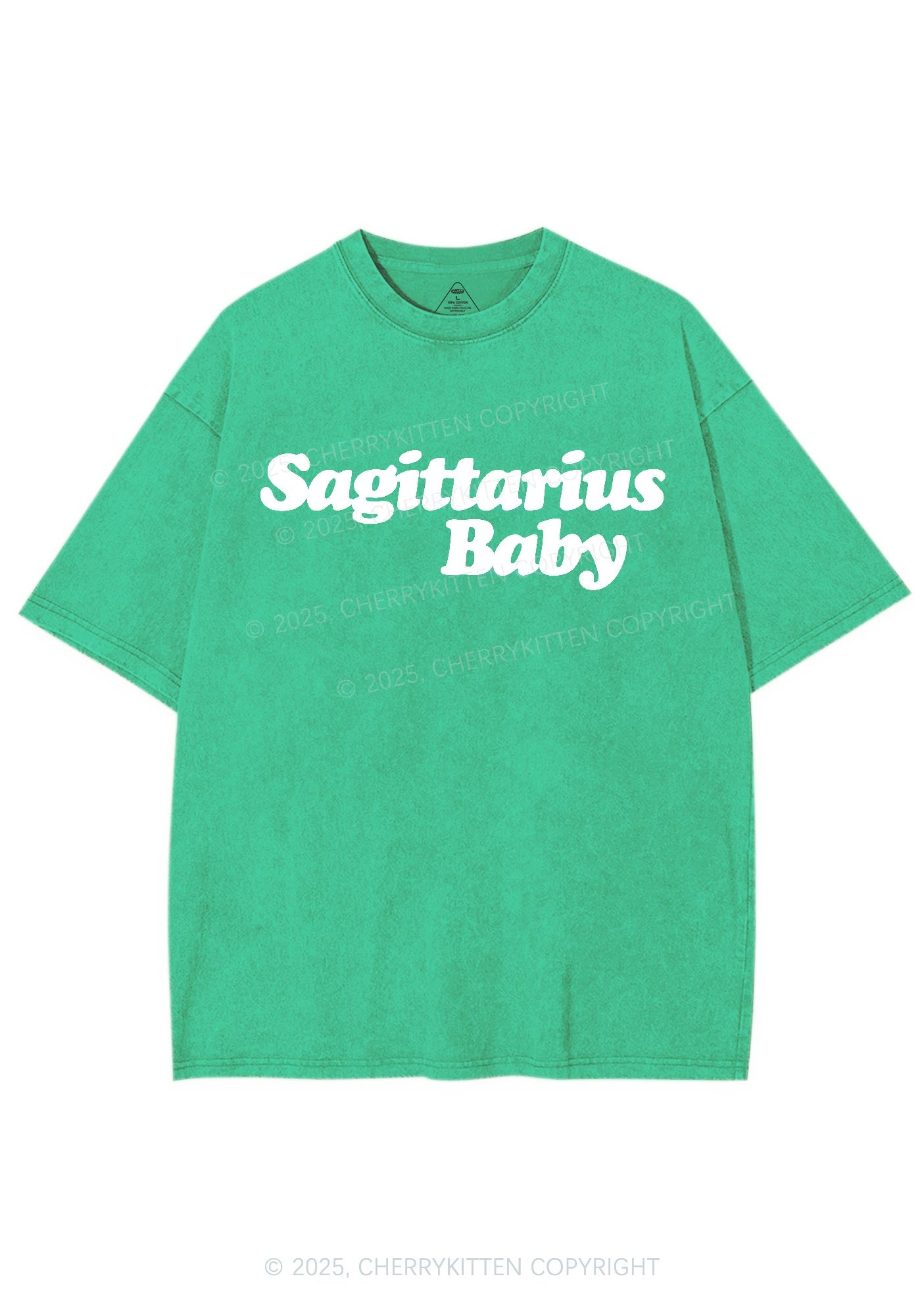 Custom Zodiac Baby Y2K Shirts Washed Tee Cherrykitten