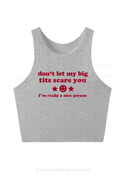 Don't Let My Big Txts Scare You Y2K Crop Tank Top Cherrykitten