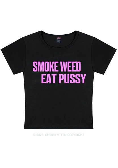 Smoke Wxxd Eat Puxxy Y2K Baby Tee Cherrykitten
