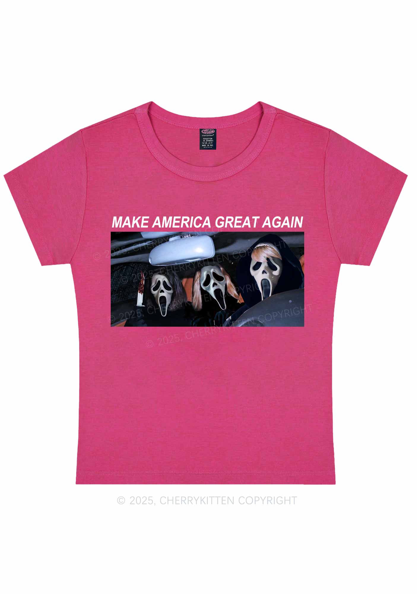 Halloween Ghost Make America Great Again Y2K Baby Tee Cherrykitten