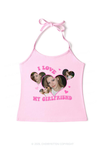 Custom I Love My BF GF Valentine's Day Y2K Halter Neck Cami Cherrykitten