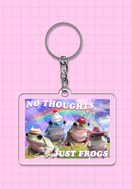 No Thoughts Just Frogs 1Pc Y2K Keychain Cherrykitten
