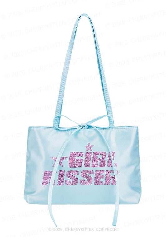 Rhinestone Girl kisser Pride Y2K Satin Bags Cherrykitten