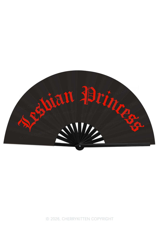Lesbian Princess Pride Y2K Rave Hand Fan Cherrykitten