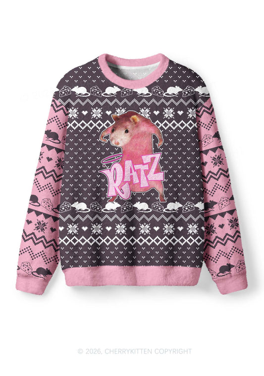Pink Ratz Y2K Christmas Knit Sweatshirt Cherrykitten