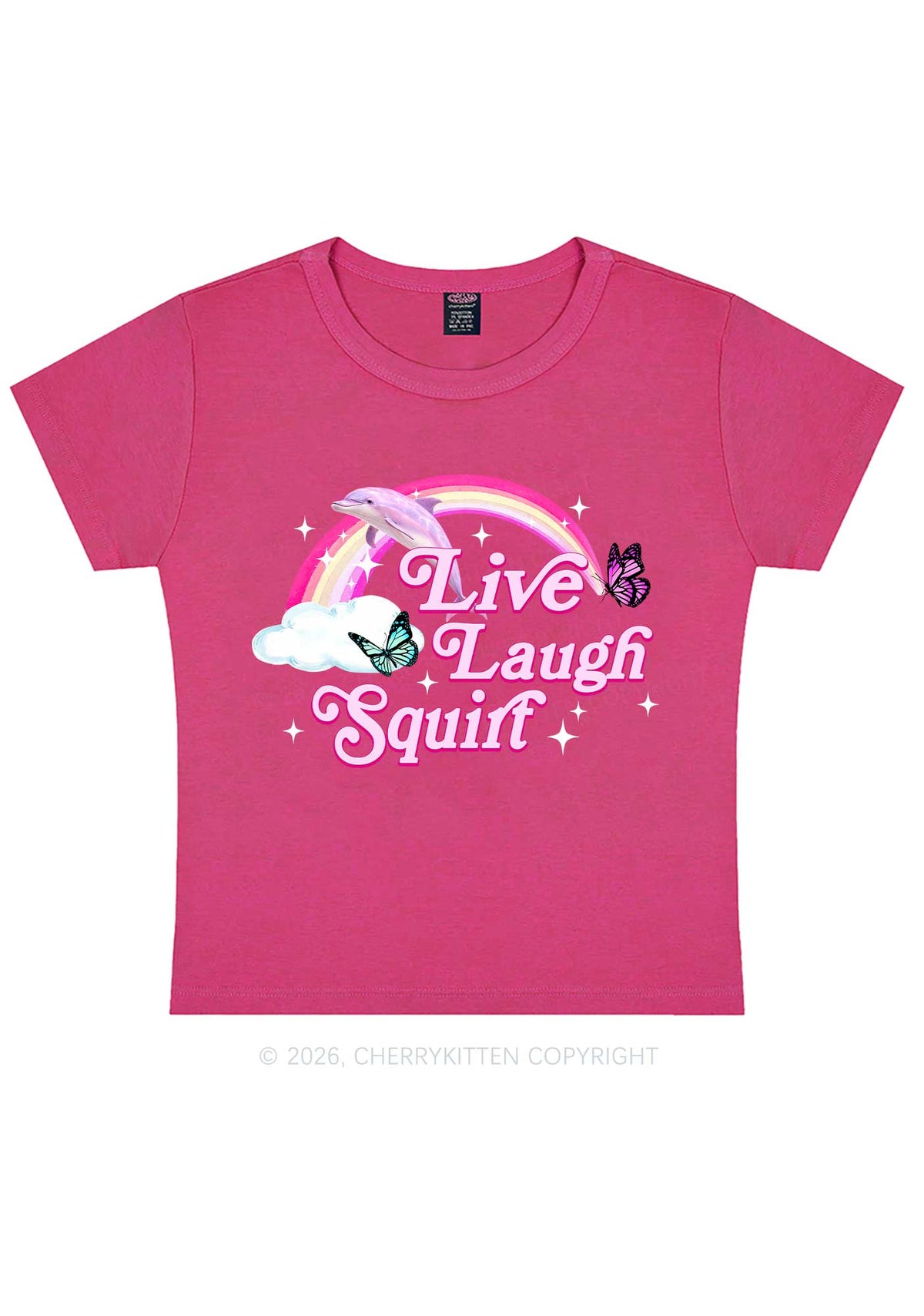 Live Laugh Squirt Y2K Baby Tee Cherrykitten