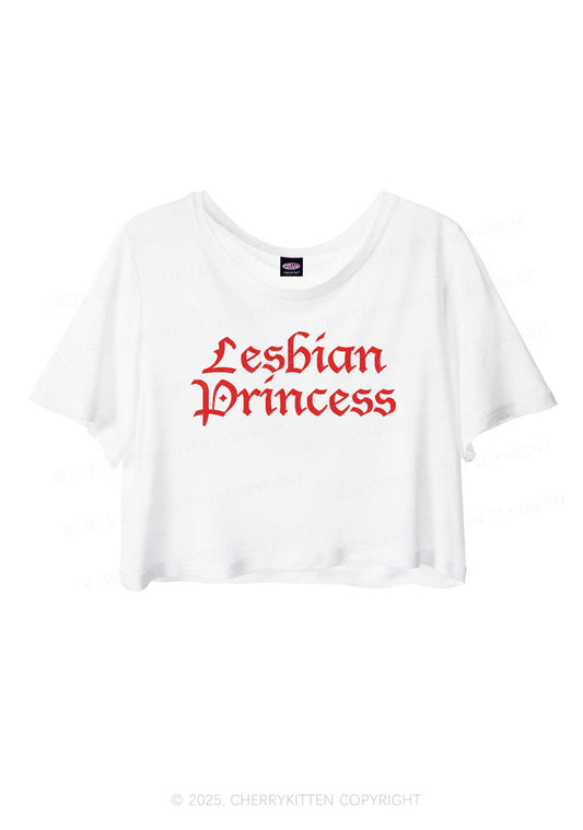 Lesbian Princess Pride Y2K Sheer Crop Tee Cherrykitten