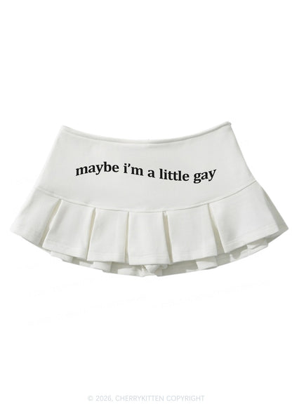 Maybe Im A Little Gay Pride Y2K Mini Pleated Skirts Cherrykitten
