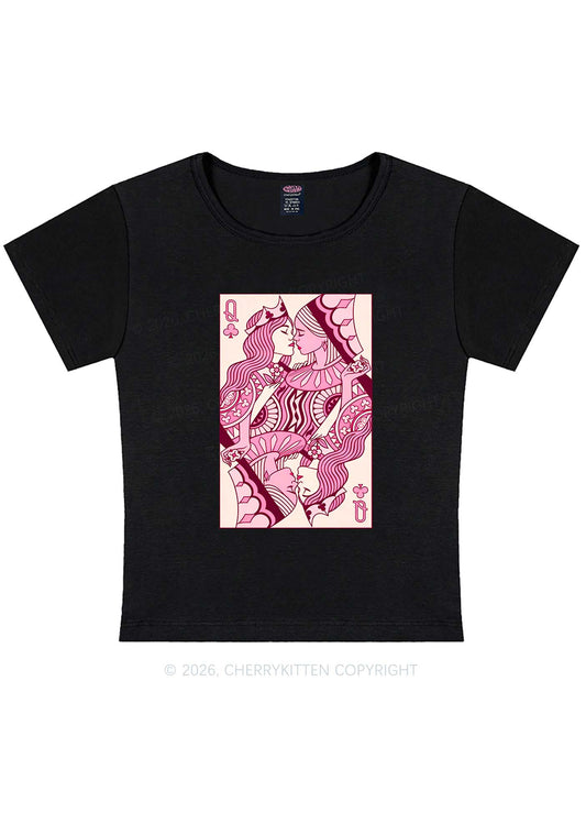Lesbian Queen Pride Y2K Baby Tee Cherrykitten