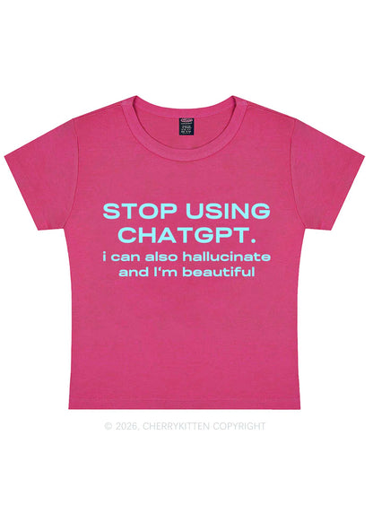 Stop Using GPT Y2K Baby Tee Cherrykitten