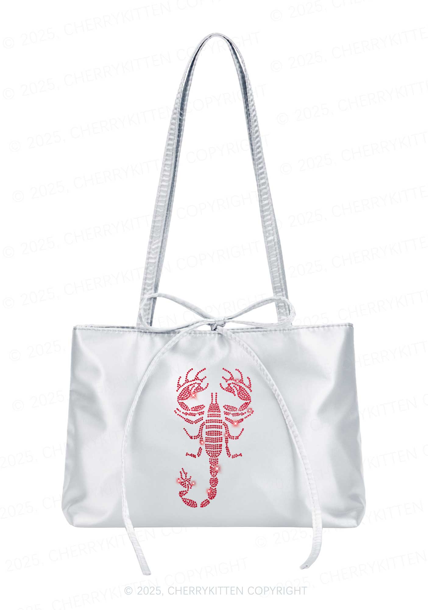 hinestone Red Scorpion Y2K Satin Bags Cherrykitten