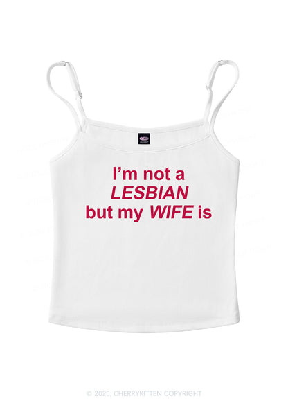 Im Not A Lesbian Pride Y2K Spaghetti Strap Cami Cherrykitten