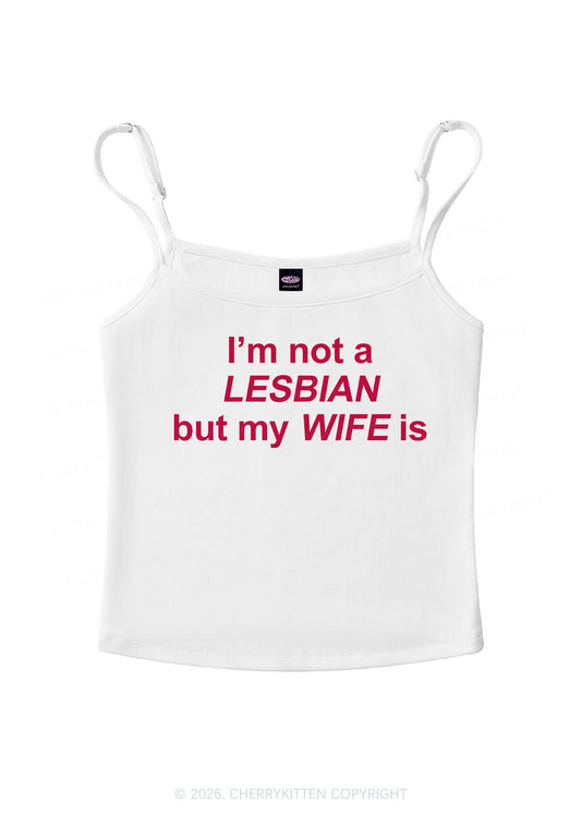 Im Not A Lesbian Pride Y2K Spaghetti Strap Cami Cherrykitten