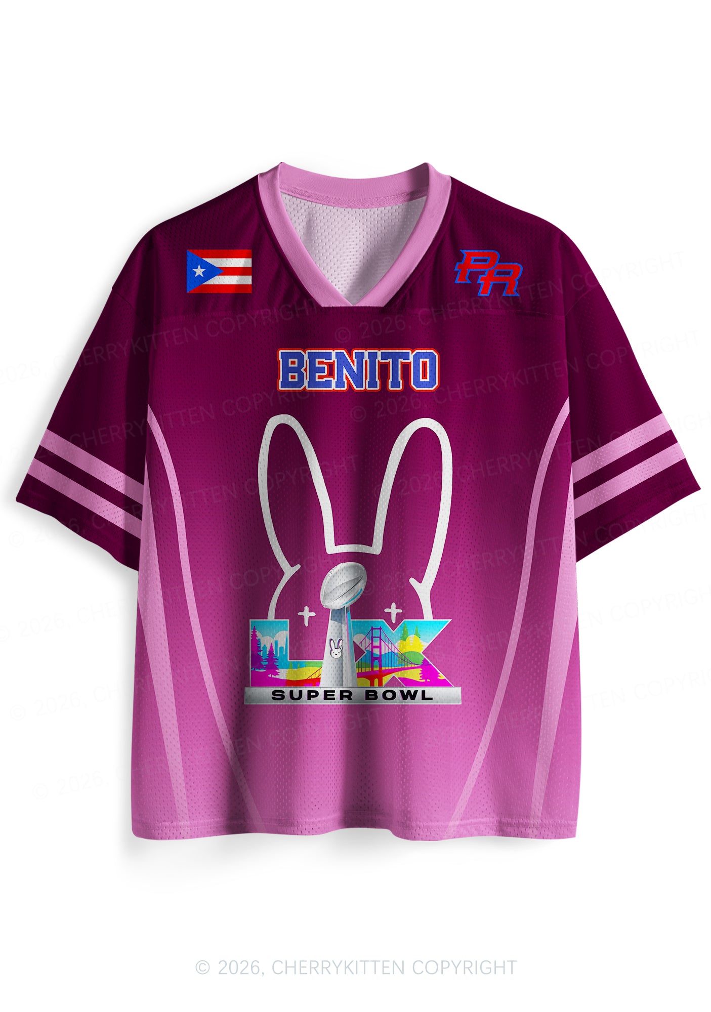 Purple Bunny Head Y2K Sport Jersey Shirts Cherrykitten
