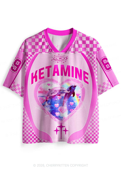 Pink Dolphin Heart Y2K Sport Jersey Shirts Cherrykitten