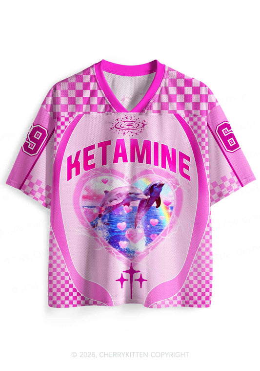 Pink Dolphin Heart Y2K Sport Jersey Shirts Cherrykitten