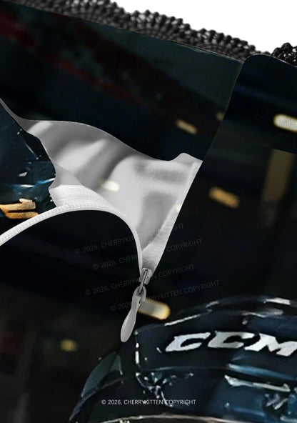 Hockey Duo HR Y2K Print Midi Skirt Cherrykitten