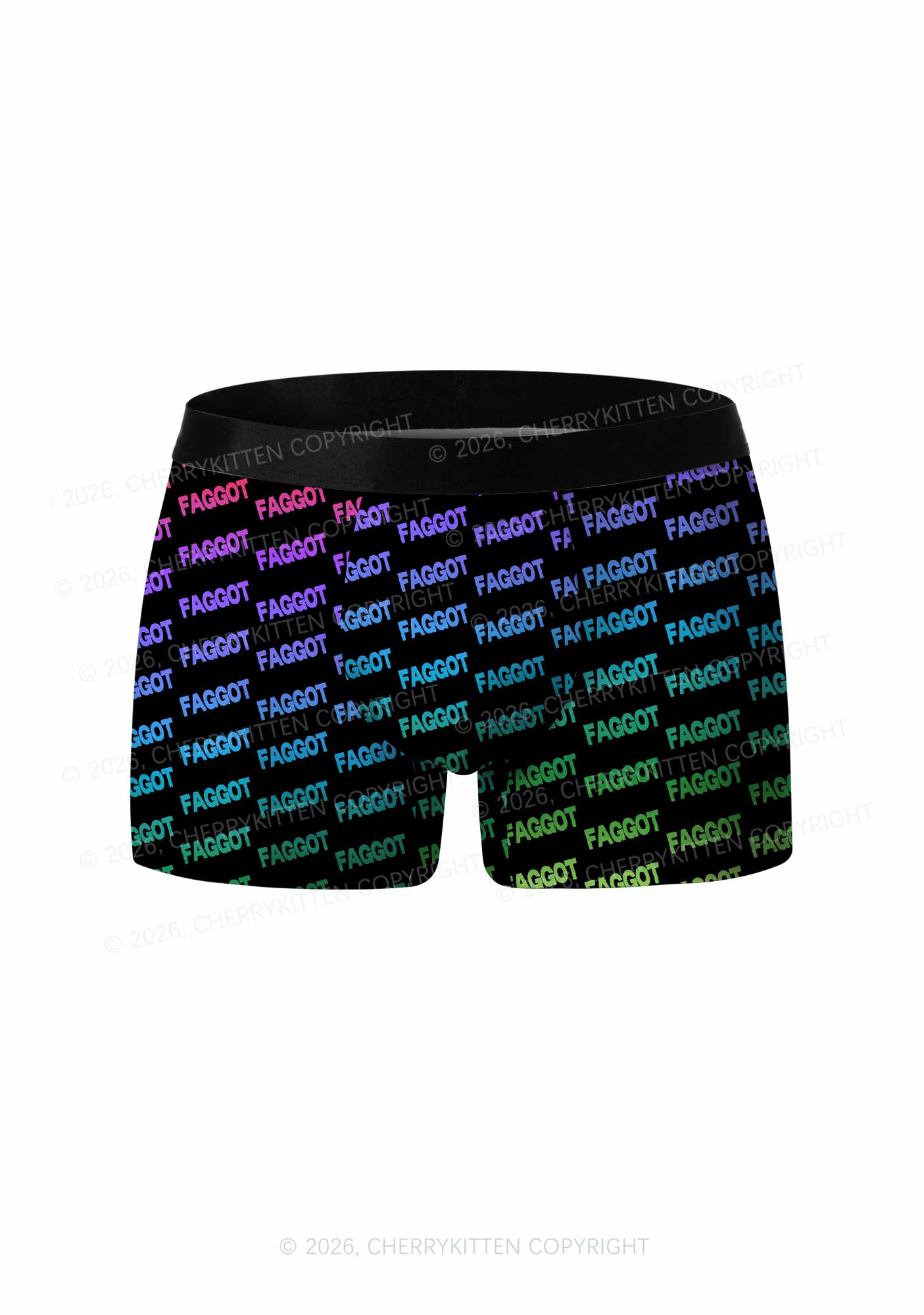 Neon Rainbow Faggot Pride Y2K Print Men Boxer Briefs Cherrykitten