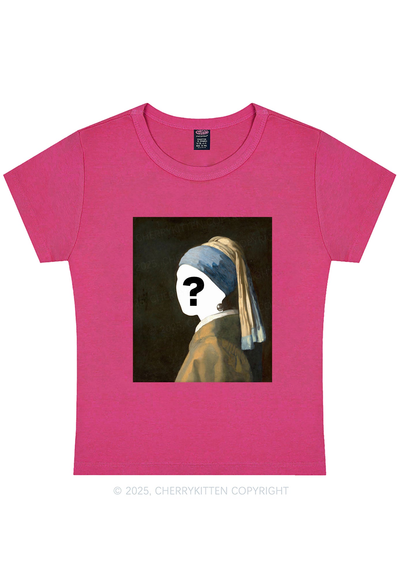 Custom Pearl Portrait Y2K Baby Tee Cherrykitten