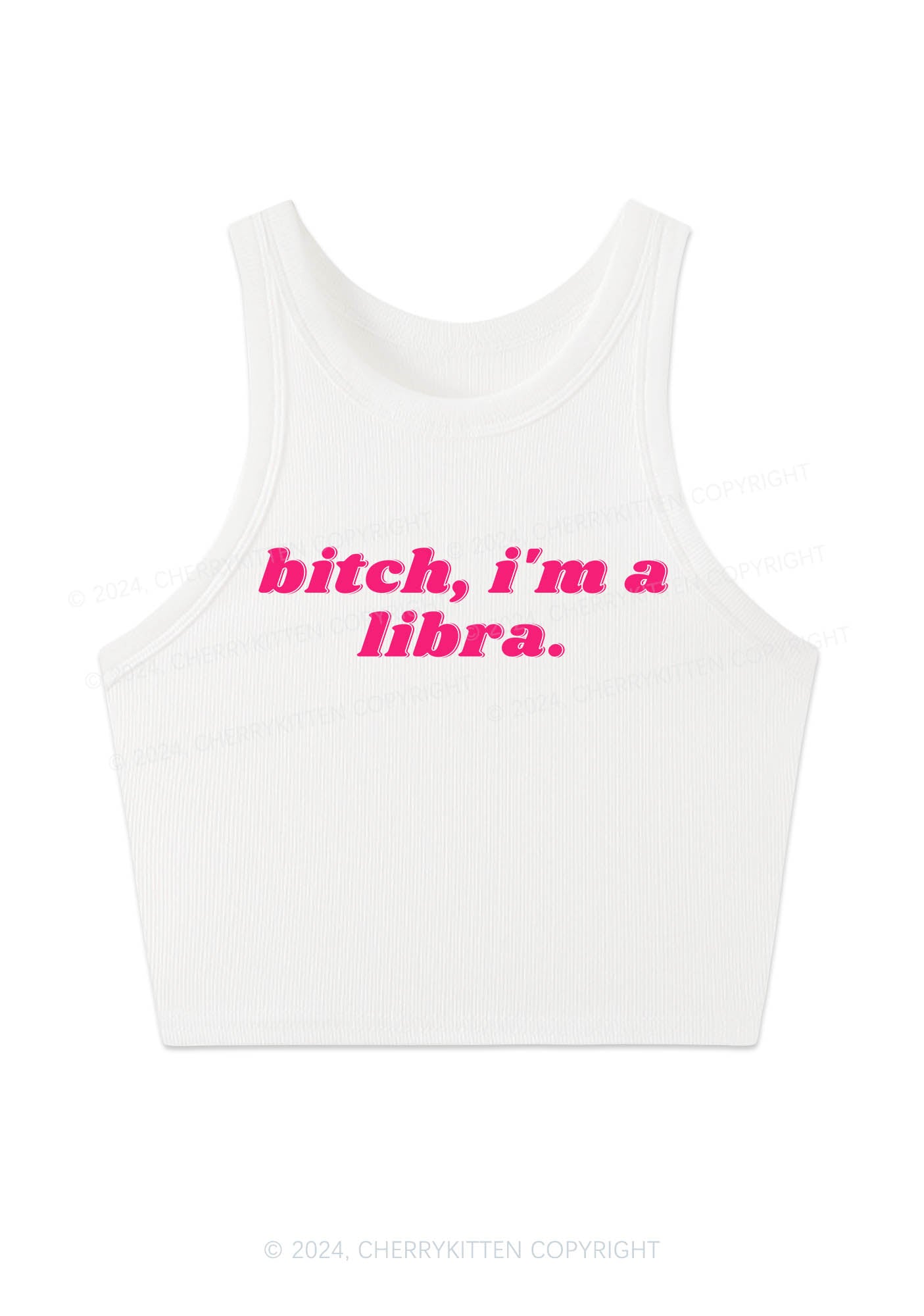 Cherrykitten Bxtch I'm A Custom Zodiac Y2K Crop Tank Top