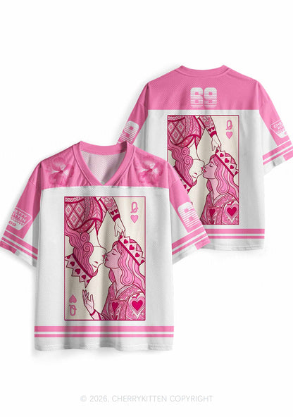 Two Pink Queens Kissing Pride Y2K Sport Jersey Shirts Cherrykitten