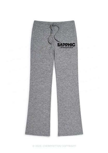 Sapphic Tendencies Pride Y2K Low Rise Drawstring Flare Pants Cherrykitten