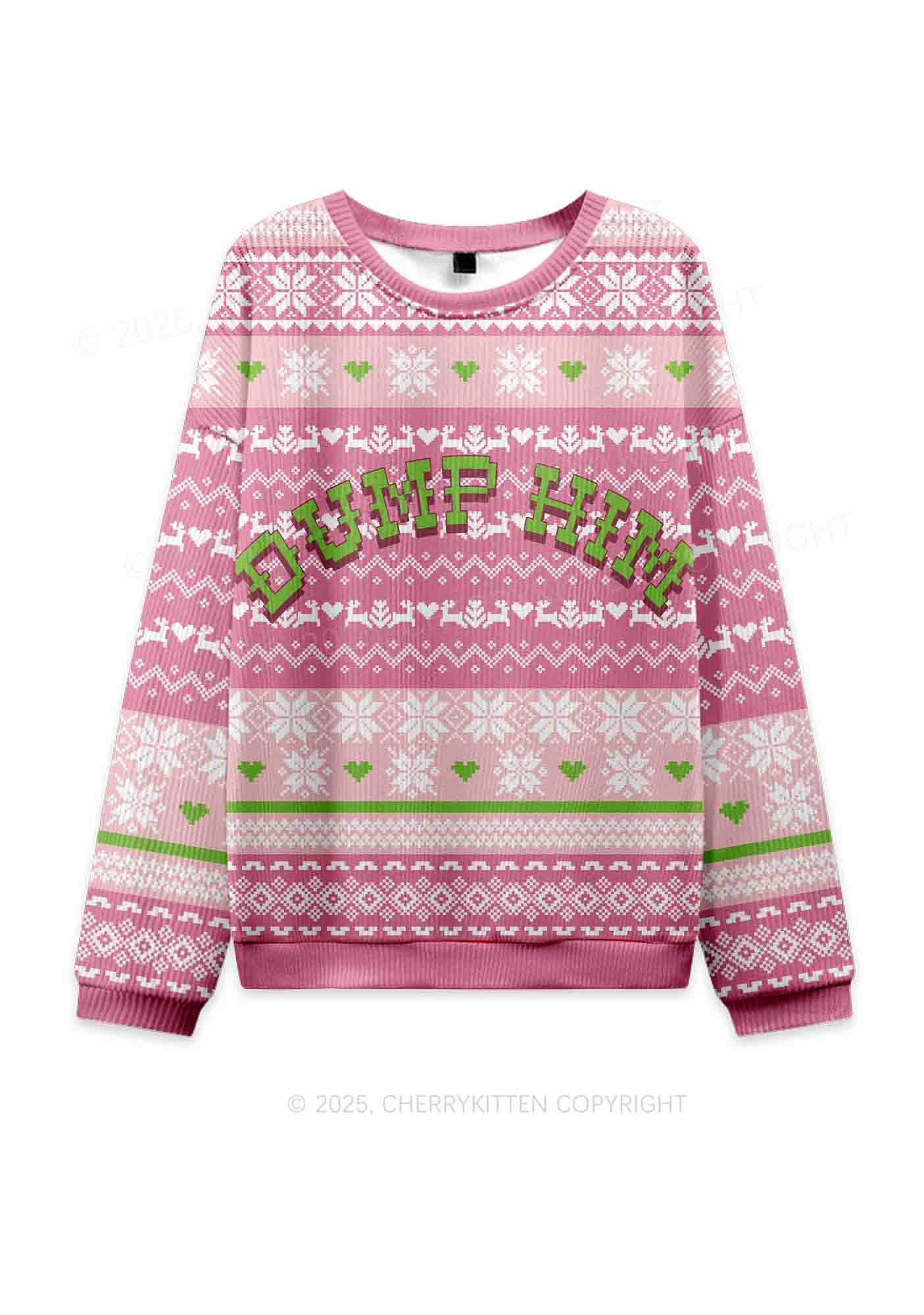 Dump Him Y2K Christmas Knit Sweatshirt Cherrykitten