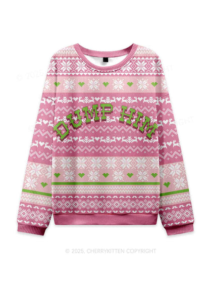 Dump Him Y2K Christmas Knit Sweatshirt Cherrykitten