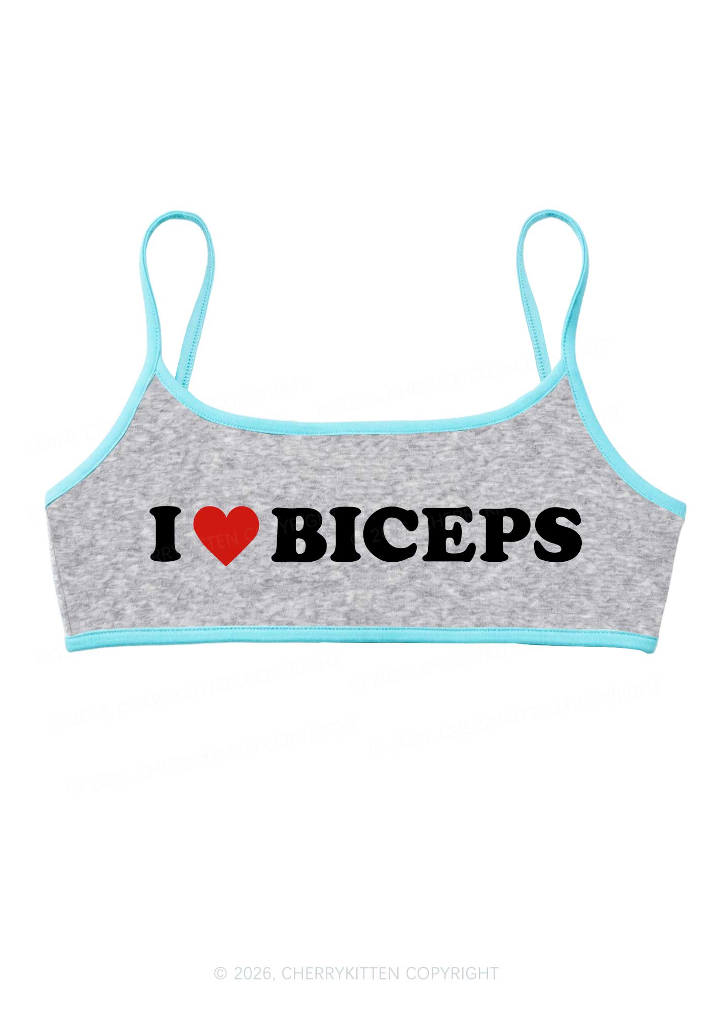 I Love Biceps Y2K Super Crop Cami Cherrykitten