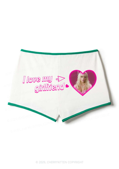 Custom I Love My GF BF Valentine's Day Y2K Booty Shorts Cherrykitten