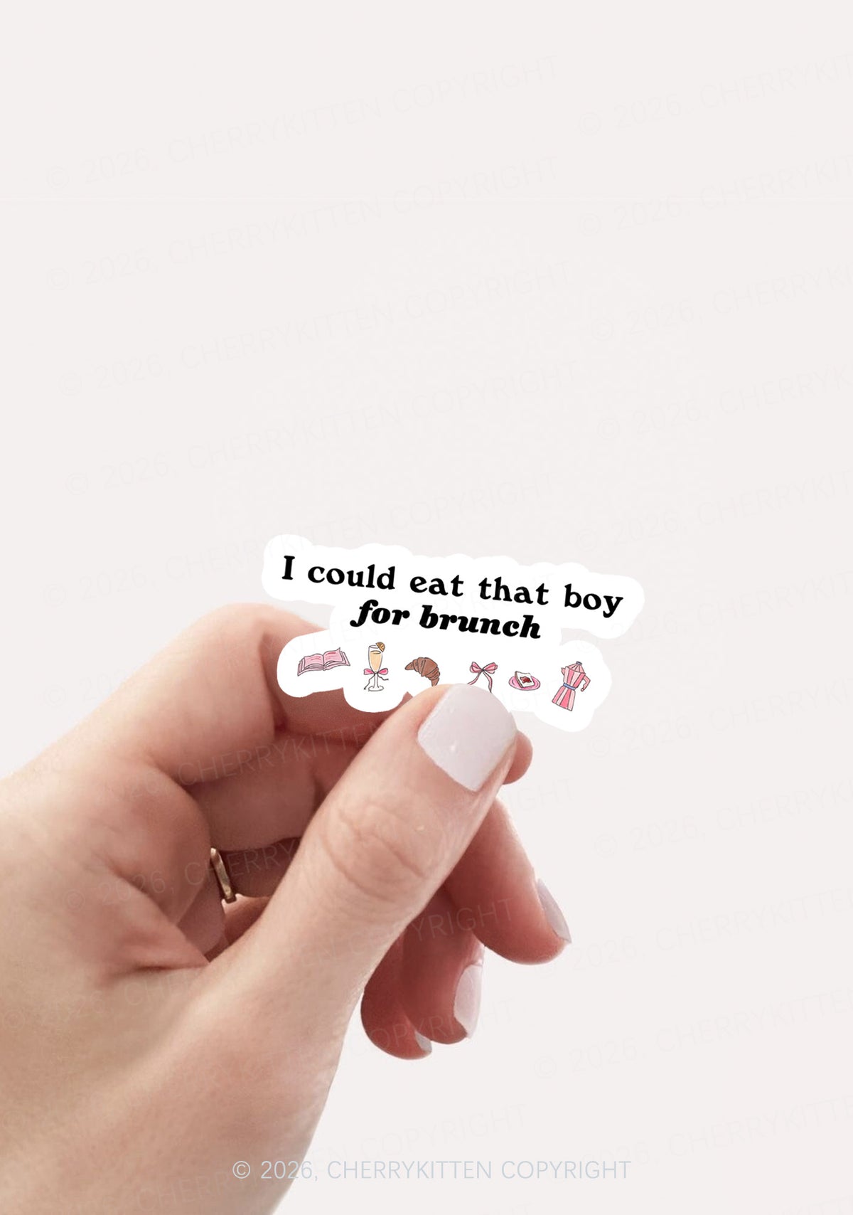 Eat Boy For Brunch 1pc Y2K Sticker Cherrykitten
