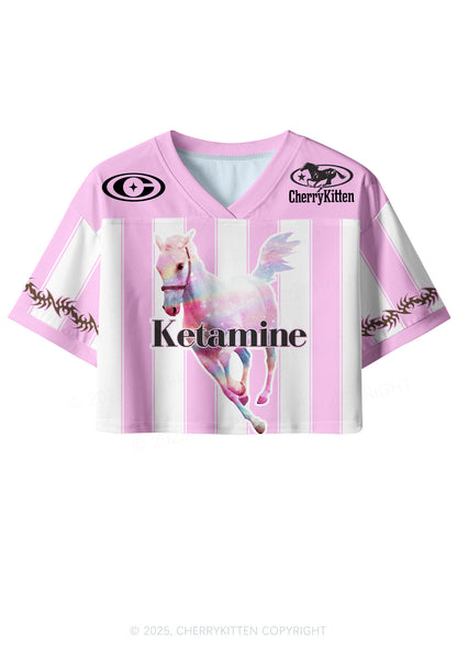 Custom Pink Horse Y2K Crop Sport Jersey Shirts Cherrykitten