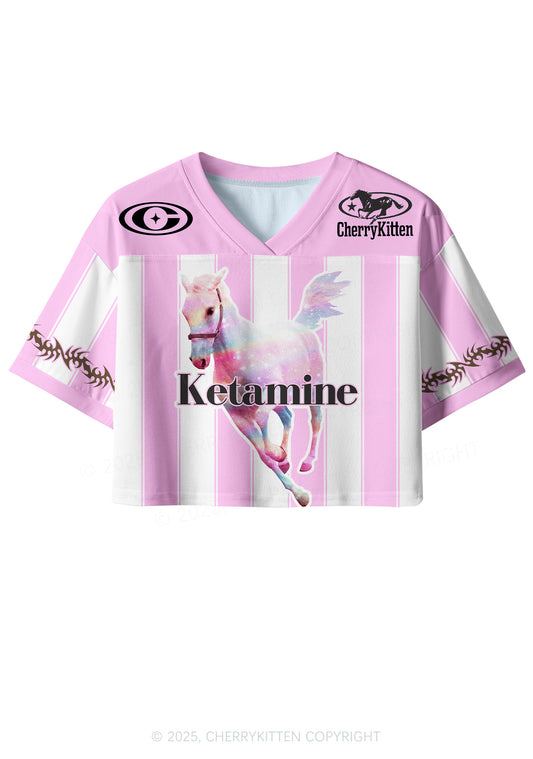 Custom Pink Horse Y2K Crop Sport Jersey Shirts Cherrykitten