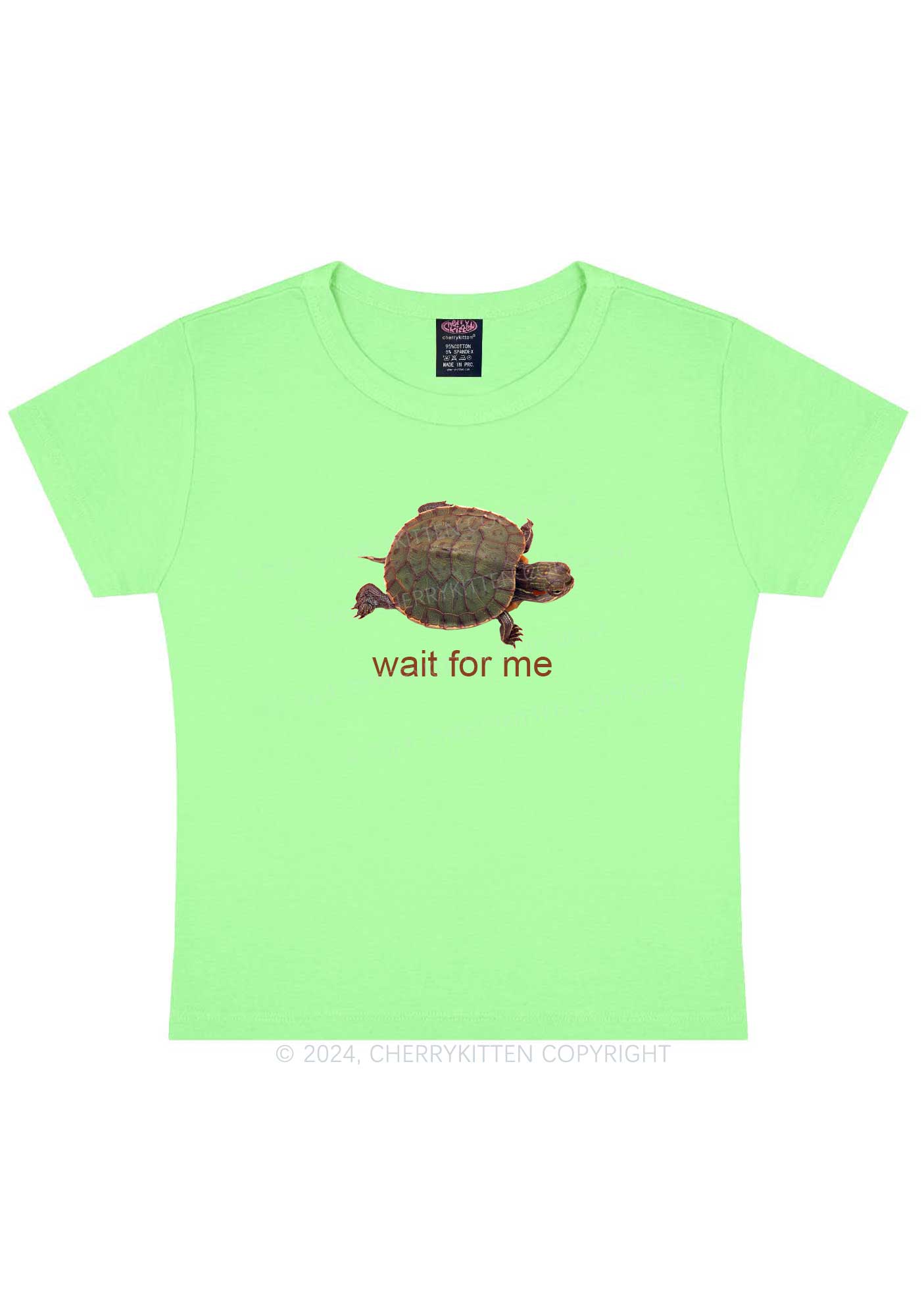 Wait For Turtle Y2K Baby Tee Cherrykitten