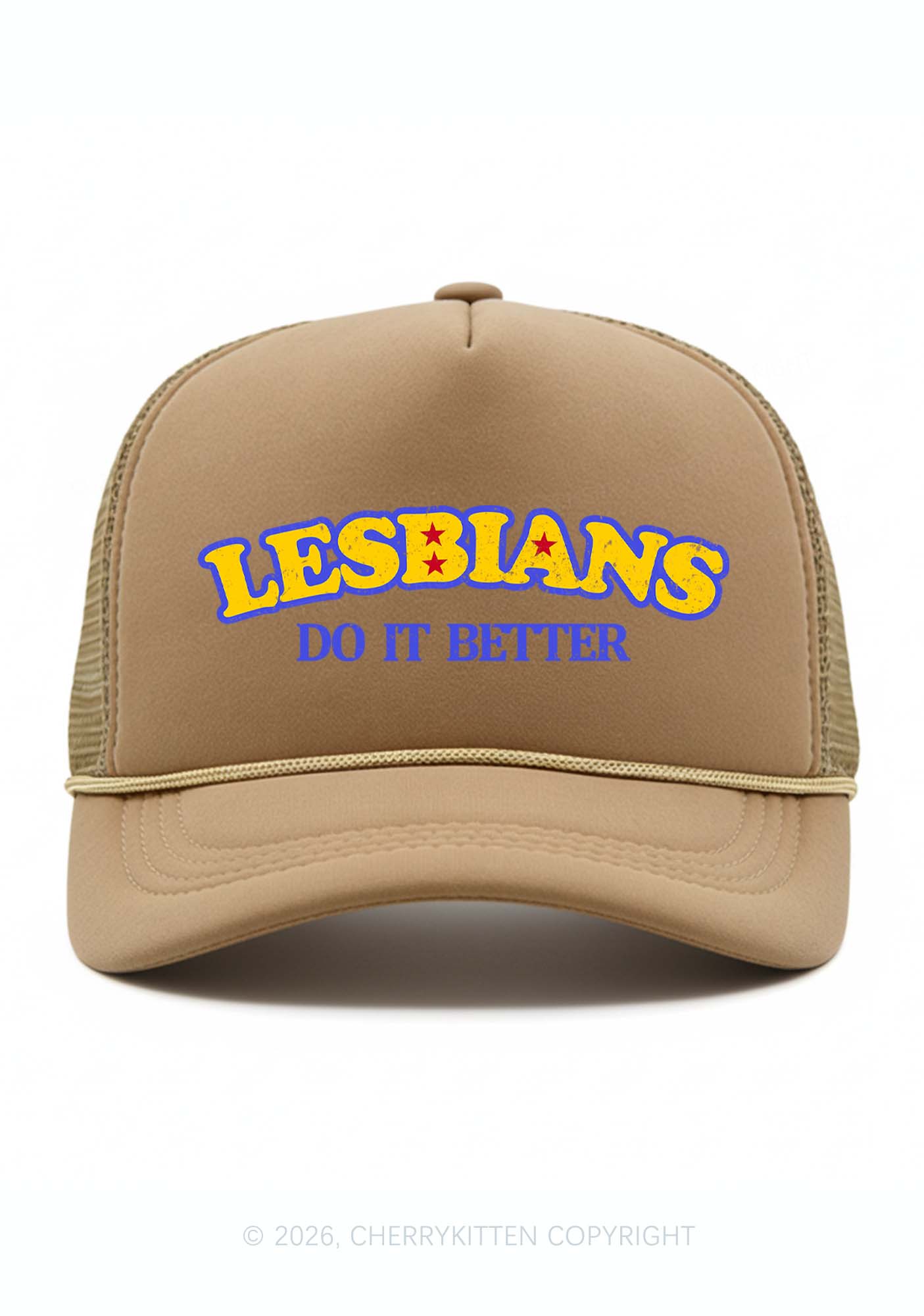 Lesbians Do It Better Pride Y2K Trucker Hat Cherrykitten