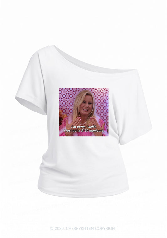 I Just Got Manicure Y2K Off Shoulder Tee Cherrykitten