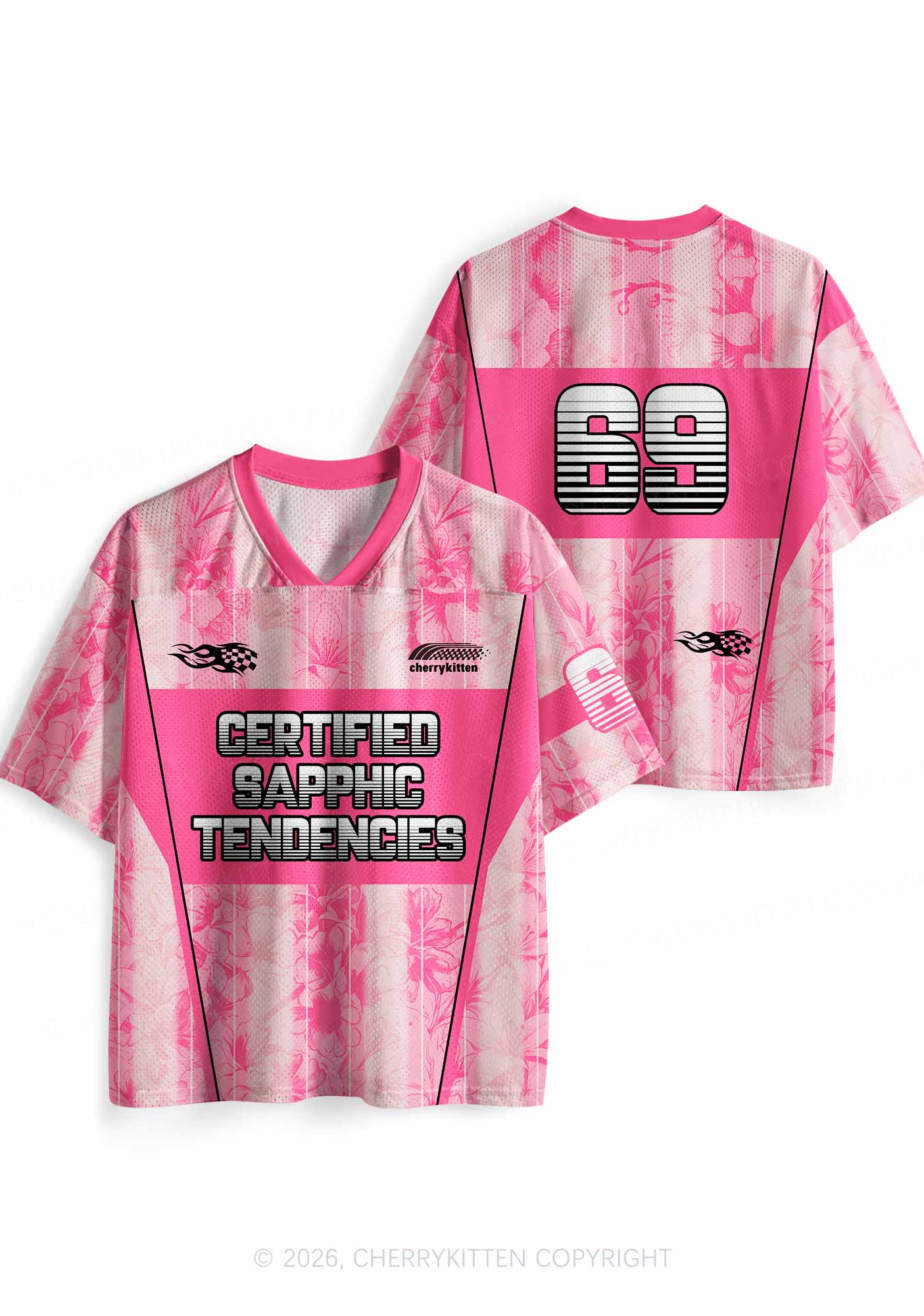 Certified Sapphic Tendencies Pride Y2K Sport Jersey Shirts Cherrykitten