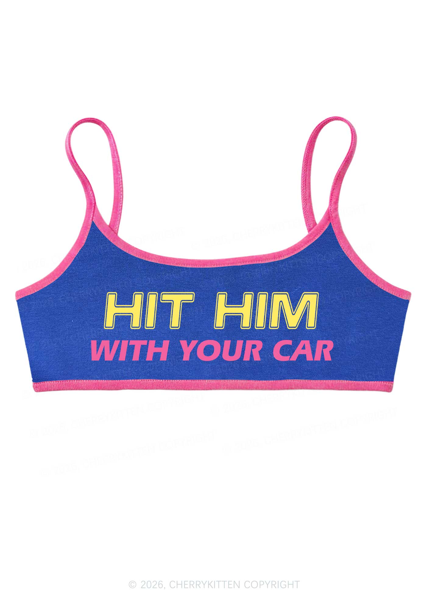 Hit Him With Your Car Y2K Super Crop Cami Cherrykitten