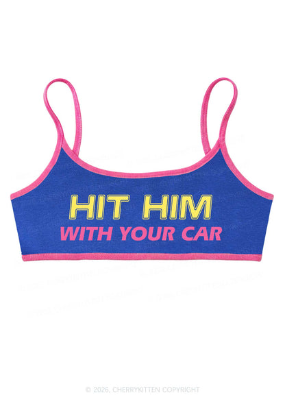 Hit Him With Your Car Y2K Super Crop Cami Cherrykitten