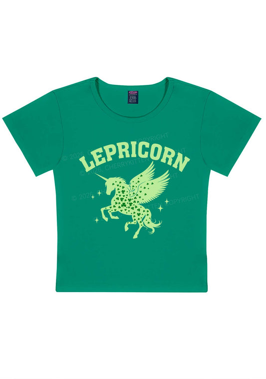 Lepricorn Unicorn St Patricks Y2K Baby Tee Cherrykitten