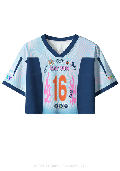 Custom Gay Son Pride Y2K Crop Sport Jersey Shirts Cherrykitten