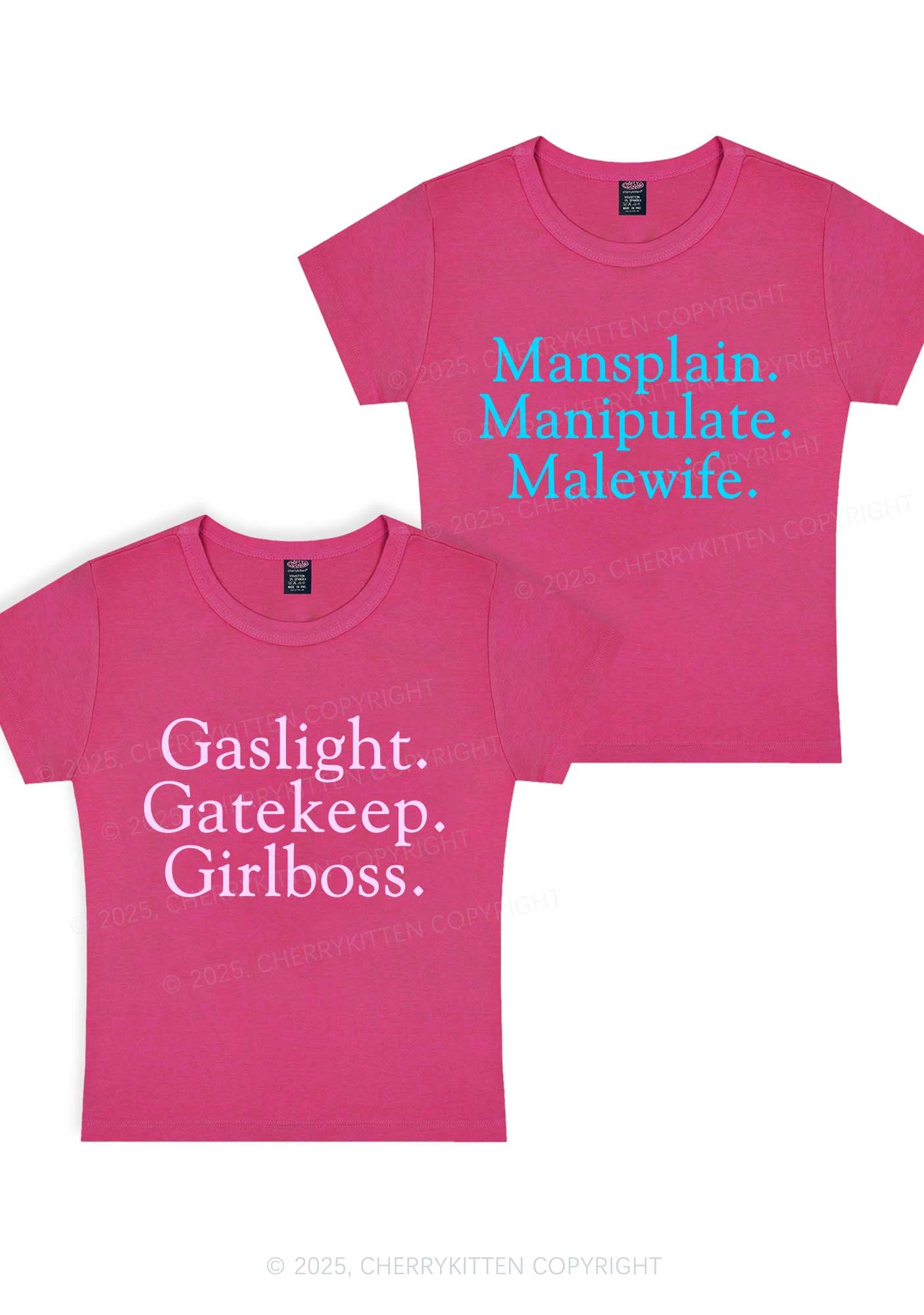 Girlboss Malewife Valentine's Day Y2K Valentine's Day Baby Tee Cherrykitten
